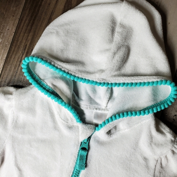 Cat & Jack Toddler Girl Terry Cloth Hooded Swim Cover-up Short Sleeve Size 2T - Picture 5 of 14